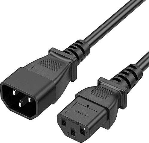 FSKE 5m IEC 320 C13 vers C14 Rallonge Cordon d'alimentation Homme à Femme Bouilloire Lead pour Ordinateurs, serveurs, routeurs et commutateurs, moniteurs, cuiseurs à Riz