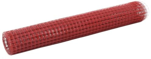 vidaXL Drahtzaun Stahl mit PVC-Beschichtung 10x1 m Rot