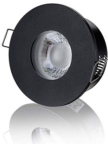 lambado® LED Spots für Badezimmer IP65 in Schwarz - Moderne Deckenstrahler/Einbaustrahler für Außen inkl. 230V 5W GU10 Strahler warmweiß - Hell & Sparsam