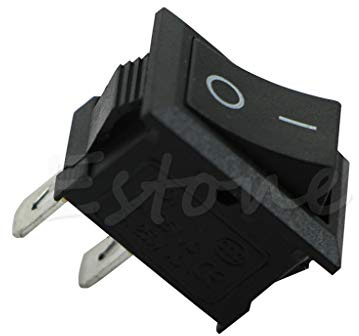 Mini interrupteur à bascule rectangulaire noir marche/arrêt pour voiture bateau KCD1-2 broches 250 V 3 A
