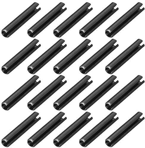 Steckbolzen, 2,3 mm x 12 mm, Karbonstahl, Split-Feder, Rolle Regal, Halterung aus Kiefer, Befestigung, Schwarz, 20 Stück