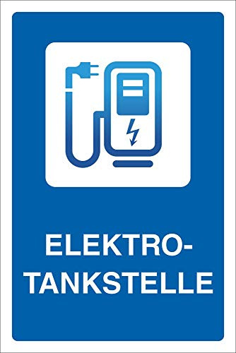 Schild Elektrotankstelle Ladestation E-Auto Elektroauto 300 x 200 mm | 3 mm Alu-Verbund, wetterfester UV-Direktdruck, robust und langlebig, Made in Germany