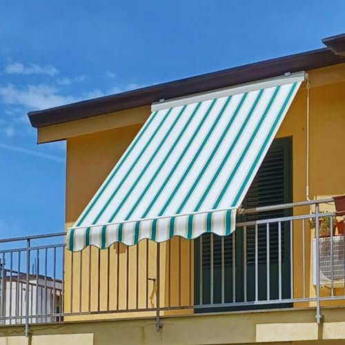 TENDAGGIMANIA Tenda da Sole a Caduta con Cassonetto di Protezione - Tenda Balcone Esterno in Tessuto Acrilico Tempotest Personalizzabile - Larghezza da 126 a 180 cm - Altezza 260 cm