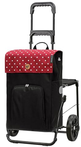ANDERSEN Einkaufstrolley - Komfort Shopper Malit rot 49 L Einkaufswagen,langlebig,Thermo, klappbar, mit Sitz, multifunktional