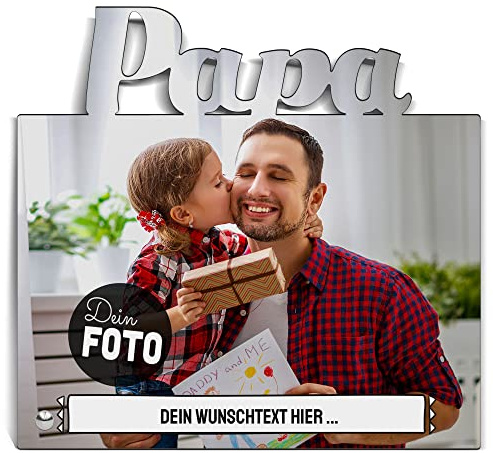 Print Royal Bilderrahmen und Foto zum selbst Gestalten für Papa - Rahmenloser Fotoaufsteller mit Bild für Papa - Geschenk für Papa | Personalisiertes Vatertagsgeschenk