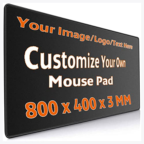 UOKIIYUA Personalisiertes großes Gaming-Mauspad, Mauspad mit Benutzerdefinierten Nähten und Ihrem Bild und Text 80x40 cm