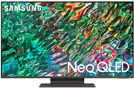 Samsung TV QE43QN94BATXZT Smart TV Serie QN90B Neo QLED 4K UHD, Compatibile con Alexa e Google Assistant, DVB-T2, Nero (Cornice Carbon Silver/Stand Sand Carbon), 43, 2022 [Esclusiva Amazon]