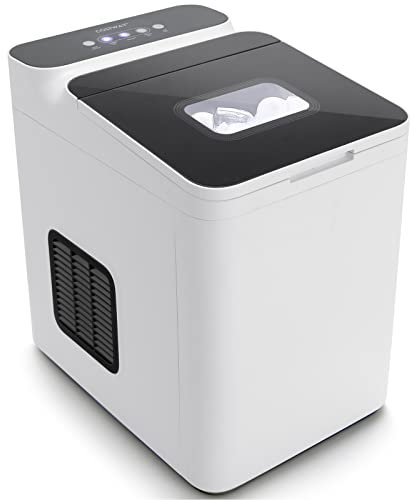 RELAX4LIFE Eiswürfelmaschine Tragbar, Eiswürfelbereiter 9 Eiswürfel in 6-13 min, 15 kg/24H, 1,5 L Wassertank, Ice Maker mit LED-Display Touchscreen, Eismaschine mit Selbstreinigung Schaufel (Weiß)