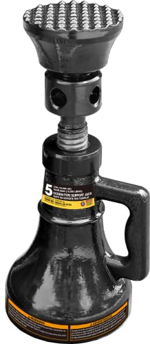 Torin 5 Ton (10,000 LBs) Professional Car Support Screw Jack for House Construction Bridge Stabilization, Black, ASJ05B