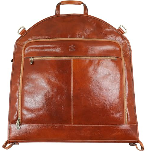 Kleidersack aus Leder - Anzugtasche - Echtleder Schutzhülle Kleidung - Kleidersack Atmungsaktiv - Kleiderhülle für Reisen - Time Resistance