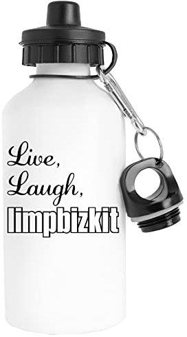 Live Laugh Love Music Rap Rock Bottiglia d'acqua Acciaio Inossidabile Viaggiatore Bianca Water Bottle Stainless Steel Traveller White