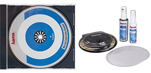 Hama Laser Lens Cleaner for Blu-Ray Players (compatible with 3D Blu-Ray players & Playstation) & 51488 CD/DVD Repair & Cleaning Kit With Cleaning Fluid, Repair Paste and Polishing Pad