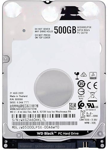 MIDTY HDD per 500 GB 2.5 SATA 6 Gb/s 64 MB 7200 RPM 7MM per Disco Rigido Interno per Notebook HDD per WD5000LPSX