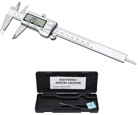 H35C Digital Messschieber 0-150mm/0-6 Zoll – Präzisions-Schieblehre mit LCD-Display aus Edelstahl für Haushalt und Industrie – Hochwertige Messwerkzeuge für exakte Messungen