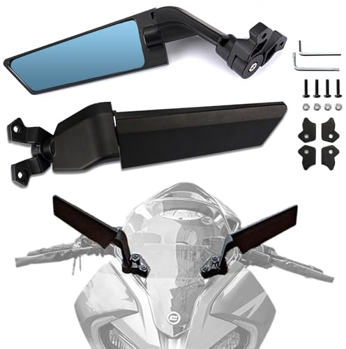 XINGWU Motorcycle Mirrors Adjustable Rearview Mirrors Wind Wing Mirror CNC for NINJA 400 650 ZX6R ZX10R CBR250R 650R 1000R GSXR600 Ninja Honda Suzuki Yamaha Side Mirrors