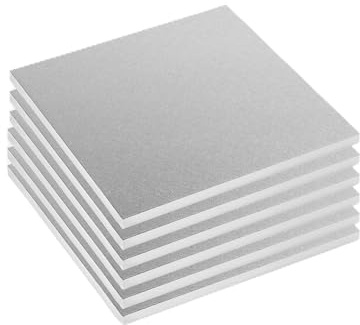 Tala Pack of 6 Large Square 12 Inch / 30cm Diameter Cake Drums, Silver