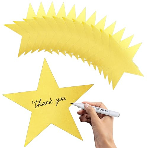 48 sagome a stella dorata, grandi sagome di carta con doppia stampa a stelle da 28 cm, sagome in cartone con stelle glitterate, decorazioni per aule da parete, film, bacheca notturna per feste