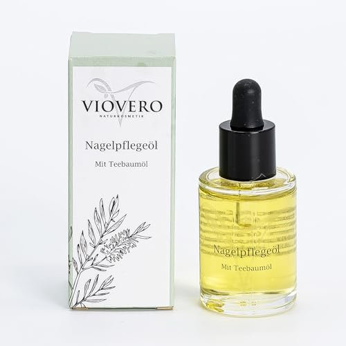 VioVero Naturkosmetik Nagelpflegeöl mit Teebaumöl, Nagelöl, Nagelhautpflege für brüchige Fingernägel, Nail Products, Fußnagel Pflege, Nagelpflegeprodukte, Nagelserum, Nagel Reparatur, 15ml