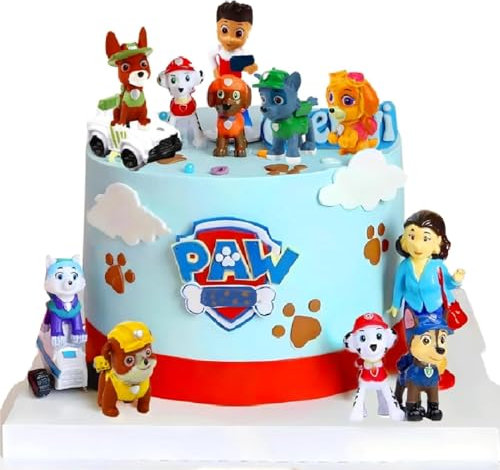 P-aw Patrol Kuchen Deko, Geburtstag Tortendeko Junge, P-aw Patrol Cake Figures, Cake Topper Kuchendeko für Kinder Party Liefert Dekorationen