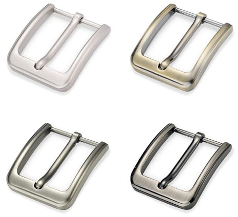 4 Stück Gürtelschnalle Herren, gürtelschnalle 40mm edelstahl, gürtelschnallen für herren, gürtelschnallen, Einzackige Quadratische Ersatzschnalle aus Zinklegierung(Classic Silber/Bronze/Grau/Dunkel)
