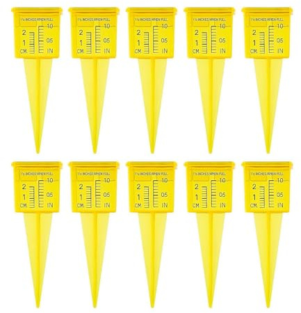 10 pluviometri per esterni, 10,8 cm, irrigatore per prato, per pioggia con bocca larga, strumento di misurazione dell'acqua per cortile, giardino, prato, decorazione