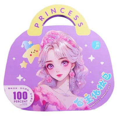 Lesunbak Stickerbücher, Anziehaufkleber | Make-up-Prinzessin-Bücher zum Anziehen und Spielen,Prinzessin Dressup Strass-Kunstaufkleber für Kinder, Mädchen, Kinder