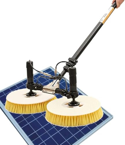 GAYAYAS Strumento Elettrico per la Pulizia del Pannello Solare Fotovoltaico, Spazzola per l'Acqua del Tetto, Lavavetri, Spazzola telescopica alimentata ad Acqua