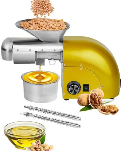 Pressa per Olio Elettrica Automatica, Pressa per Olio Essenziale da 1800 W, Temperatura della Pressa In Acciaio Inossidabile 304 50-250 Gradi Antiscottatura Regolabile Elevata Resa In Olio per Semi