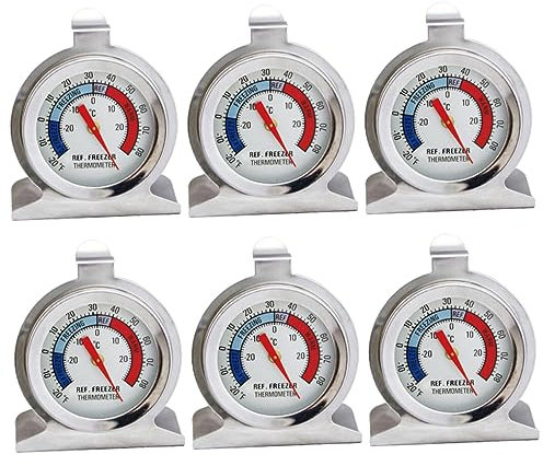 FONDOTIN 6pièces Thermomètre Acier Inoxydable Pour Réfrigérateur Et Congélateur Papier Outil Pratique Pour Maison Et Bureau