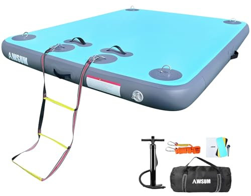 AWSUM 10ft Heavy Duty Inflatable Dock Floating Platform for Water Party