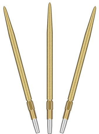 Target Darts Swiss Point SLK Luke Littler Dart Points (3 Pack 30/35/42mm) Gold/Silber/Schwarz – Steel Dartspitzen mit rauer Struktur, Ersatzspitzen, Profi Dart Zubehör
