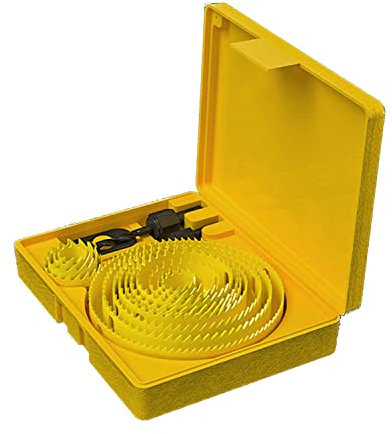 sega a tazza, Sega a tazza bimetallica, taglierina for sega a tazza con scatola di immagazzinaggio adatta for pannelli in cartongesso, legno e PVC(13 Piece set)