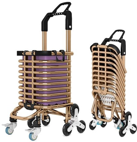 YEQING Carrello Spesa Pieghevole, Carrello con Ruote Portatutto, Carrello per Salire Le Scale, Carico 50 kg, Trolley per la Cucina di Casa