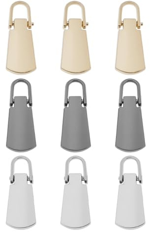 SG Store 9pcs Tiradores de Cremallera Desmontables de Metal con Cierre Deslizante Y Clip Aptos para Bolsos Carteras Manualidades Y Costura