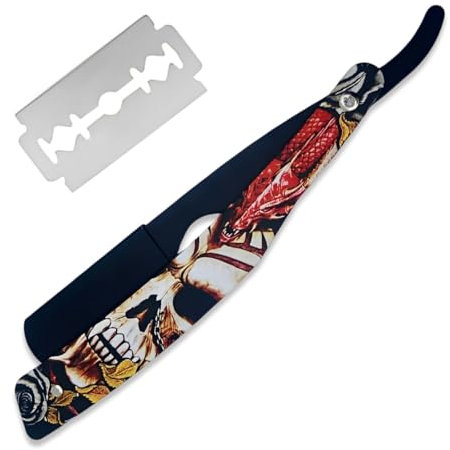 Barbershop Rasoio a Mano Libera,Rasoio Barba Uomo,Lamette Barba,Lama Barba per Taglia Barba,Rasoio da Barbiere con Lama Intercambiabile,rasoio barba