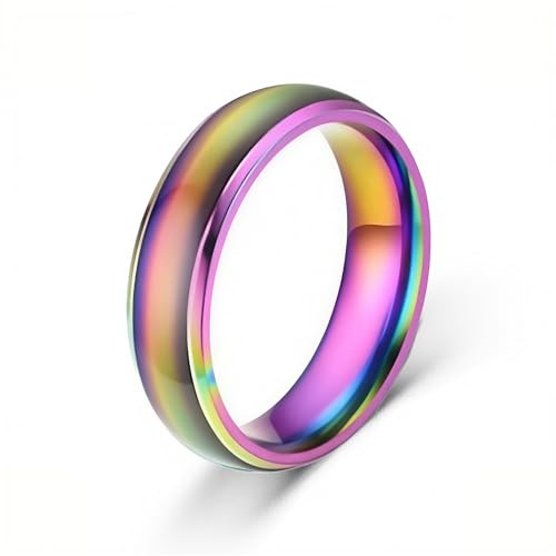 Zannthra Stainless Steel Temperature Sensative Color Changing Ring for Men Women Mood Ring Stylish and Unique Accessory (Colour, 6)