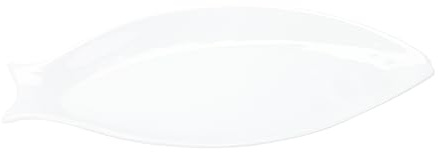 Zerodeko Fish-Shaped Steamed Fish Plate Irregular White Dish for Home Dining Serving Steamed Fish