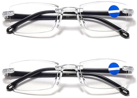 BENBENGO Intelligente Zoom Brille Automatische Fokuseinstellung,2 Stück Intelligente Brille,Autozoom Lesebrille,Lesebrille mit Automatischem Zoom,Anti Blaulicht Lesehilfe,für Nah und Fernsicht