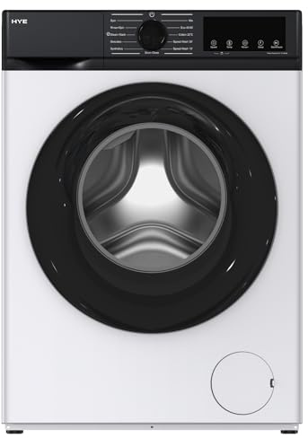 HYE 8kg 1400rpm Washing Machine – Slimline 45cm Depth - Energy Efficient A Rated, LED Display, 11 Wash Programs, White – Quiet Compact Home Freestanding Washing Machines for Families - W0108SL14W22