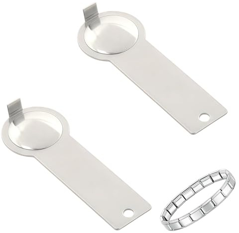 2PCS Italian Charm Bracelet Tool – Stainless Steel Bracelet Link Removal Tool for Adding and Removing Charm Links, DIY Bracelet Adjustment and Jewelry Repair Tool(5.5 x 2 x 0.3 cm)