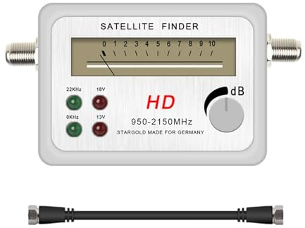 Nuevo buscador de satélites for TV HD, medidor señal Digital, Receptor for Antena parabólica, LNB, Amplificador Direc(Added Black Cable)