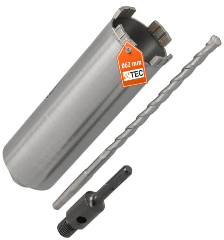 BTEC Diamant Bohrkrone 180 mm Nutzlänge Ø 62 mm | SDS-plus Aufnahme Zentrierbohrer Betonbohrkrone Kernbohrer Beton Mauerwerk Ziegel Poroton präzise Profiqualität