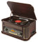 Fenton Memphis Vintage Record Player - Retro Vinyl Turntable with Cassette, CD and DAB Radio, Dark Wood Classic Music Centre for Home Audio, Vintage Vinyl Player