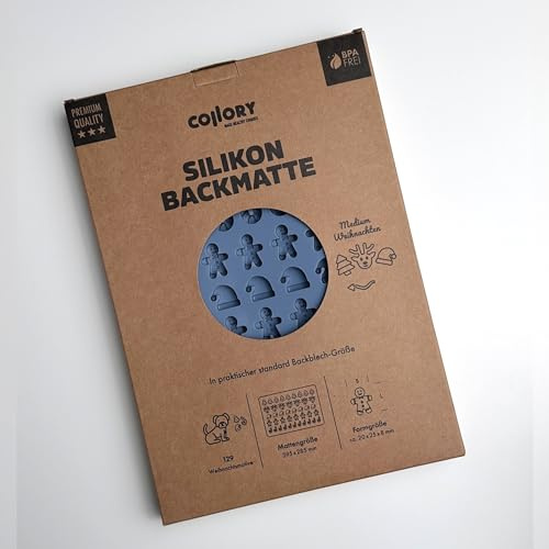Collory Medium Weihnachten (ca. 2,5 cm) Silikon Leckerli Backmatte, Hundekekse DIY, Schokoladenform, Bonbonform, Christmas, antihaftend und lebensmittelecht (BPA-Frei)
