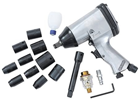 ORAZIO 1/2-Inch Air Impact Wrench Set, Heavy Duty Garage Car Truck Wheel Tyre Bolts Removal Installation Pneumatic Tool Aluminium Housing 212192B