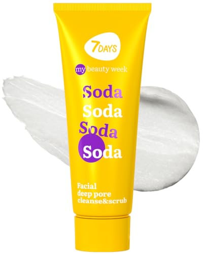 7DAYS Gommage Visage au Soda, Zinc et Vitamine C/Gommage Exfoliant Nourrissant à la Soude aux Extraits de Fruits | Soin Coréen pour Tous les Types de Peau, 80 ml