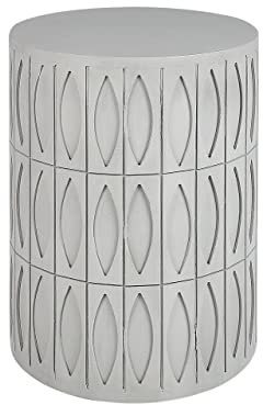 Beliani Beistelltisch grau rund ⌀ 45 cm Säulenform Betonoptik mit Muster Modern Deara