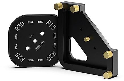 8 en 1 gabarit de rayon d'angle - Localisateur d'arc de filet pour défonceuse - Modèle de filet et 1 gabarit biseauté