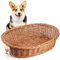 KADAX Willow Dog and Cat Lounger, Pet Bed in Natural Colour, Dog Sleeping Area. Resting Basket (15 x 65 x 50 cm)
