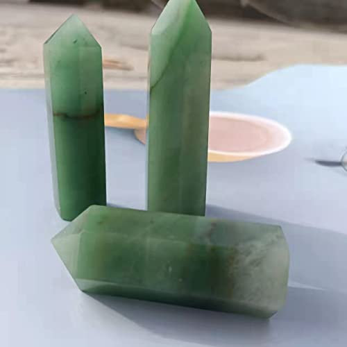Decorazione della casa Avventura verde naturale Torre del palo di cristallo di quarzo Punto singolo Potrebbe stare in piedi Terapia Reiki Decorazione della casa Pietre 7-9 cm decorazione della stanza